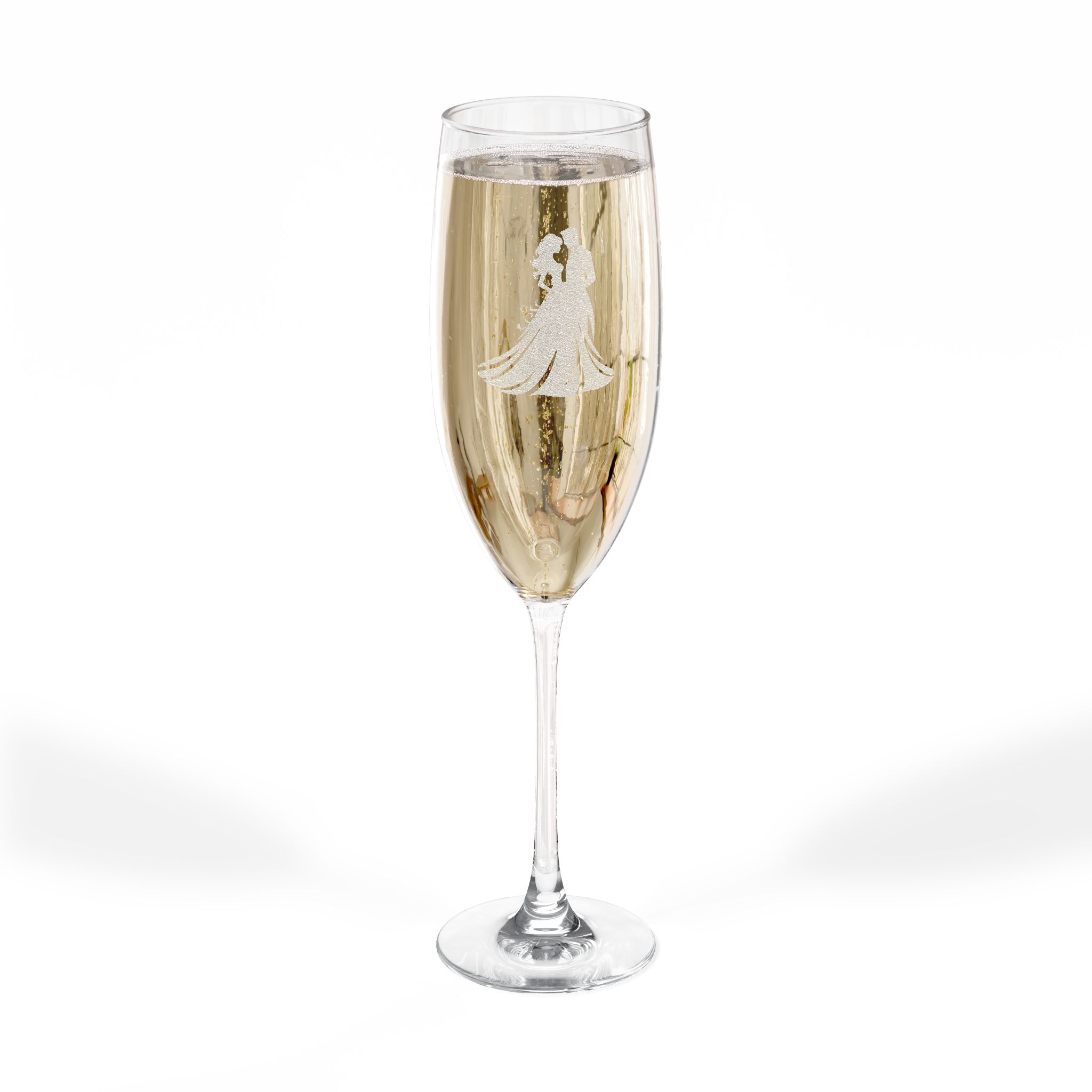 Engraved Wedding Champagne Flute — 8oz Bridal Toast Glass - Image 2