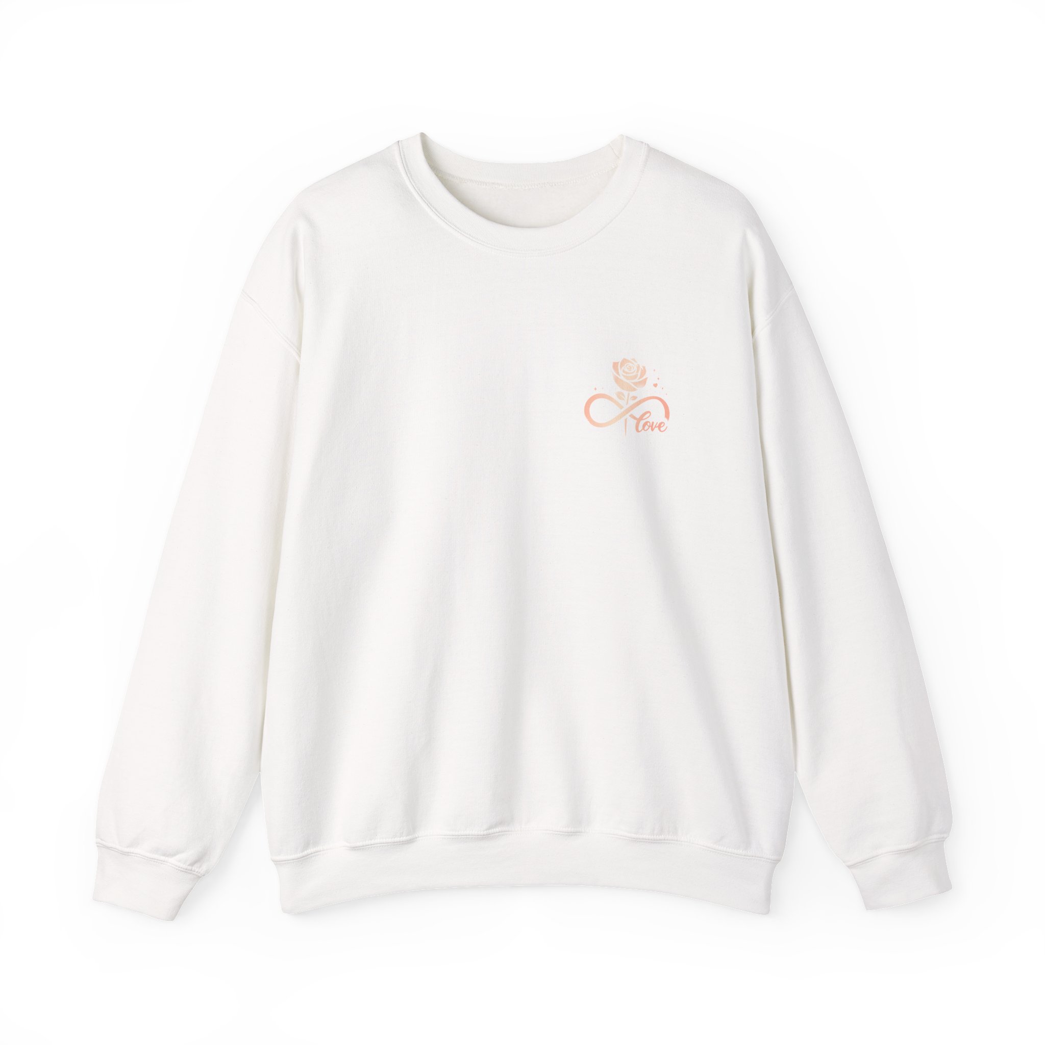 Crewneck Sweatshirt - Small Rose Line Art "I Rise" Embroidered - Image 2
