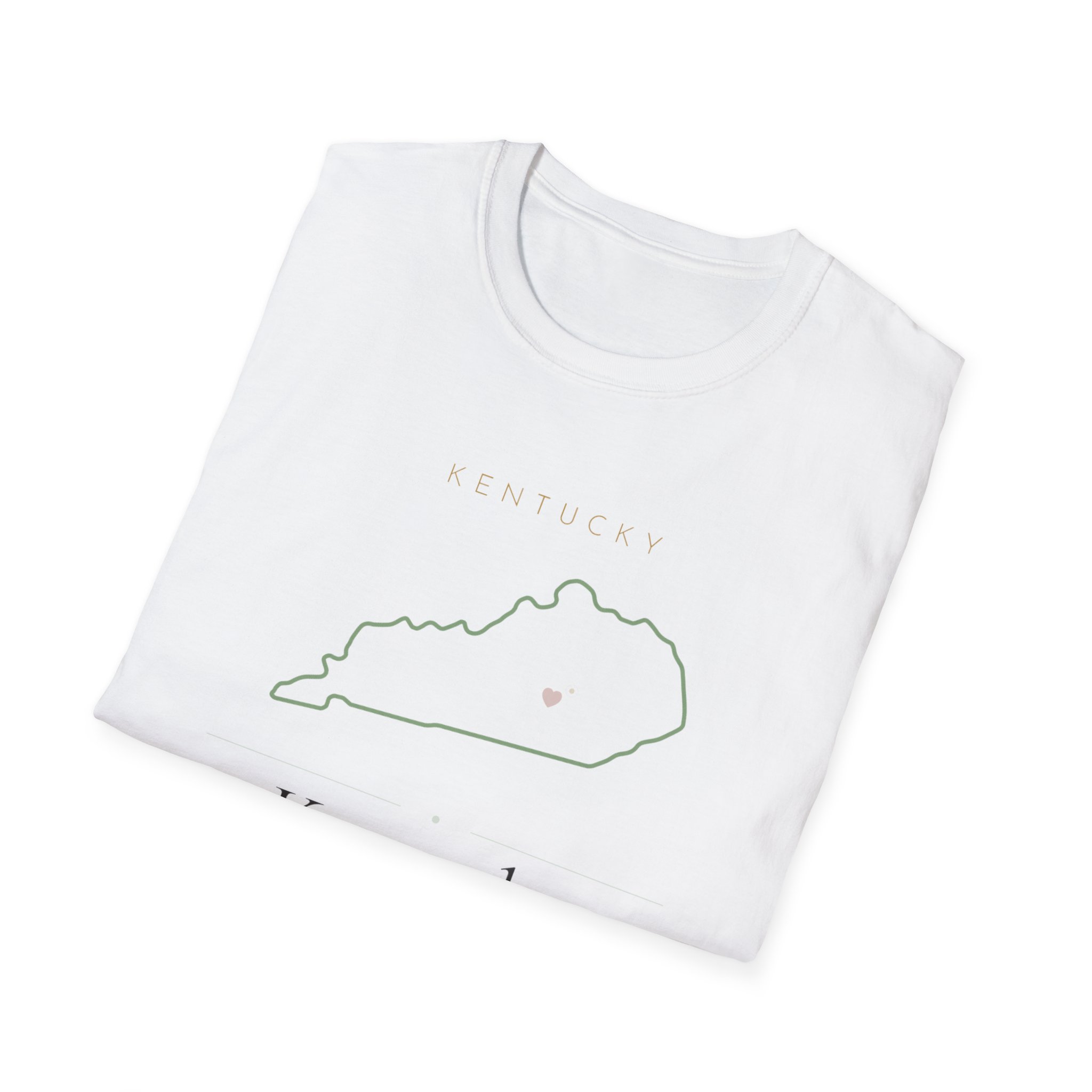 Kentucky Love Story T-Shirt — State Outline with Heart - Image 3