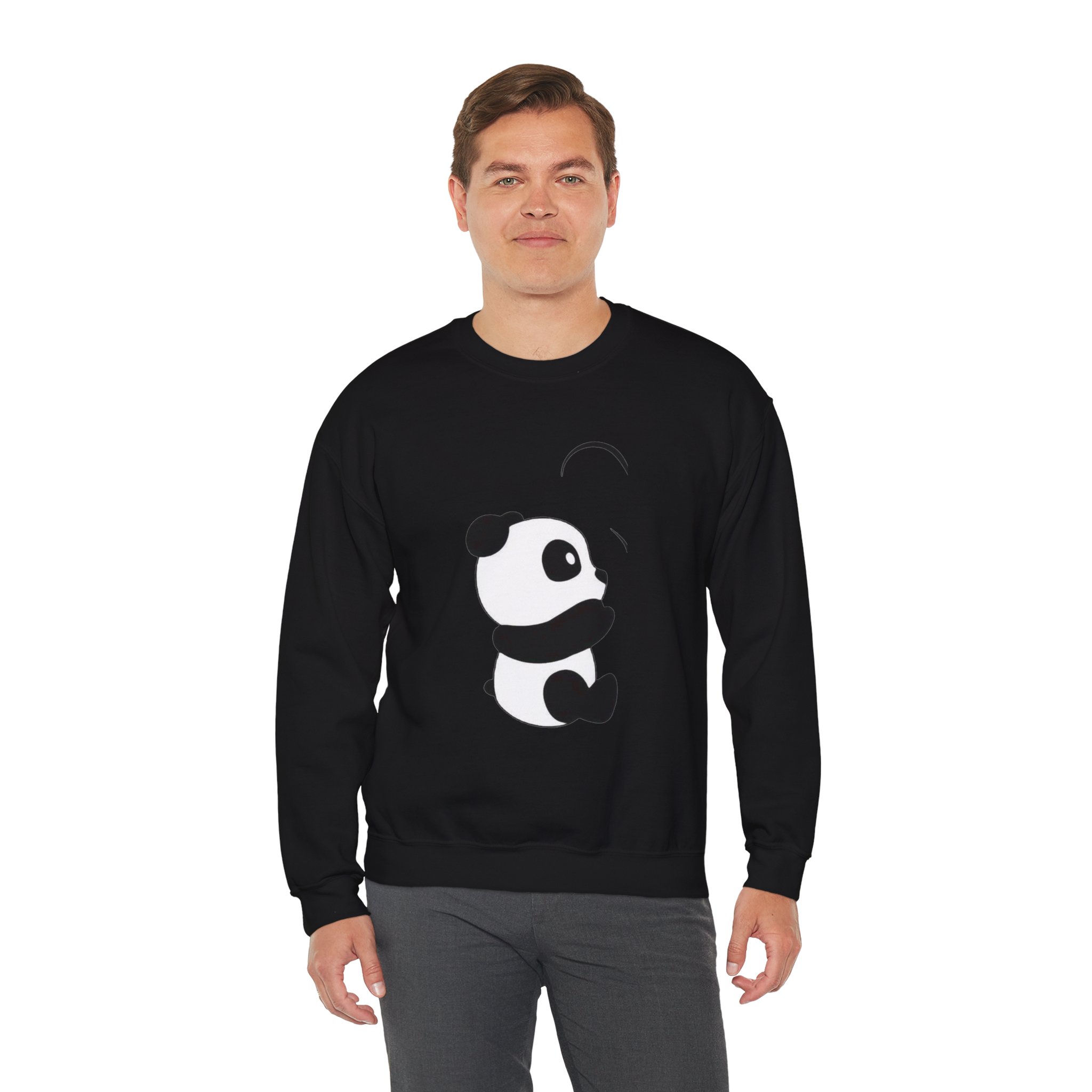 Panda Crewneck Sweatshirt – Cute Minimalist Panda Graphic - Image 13