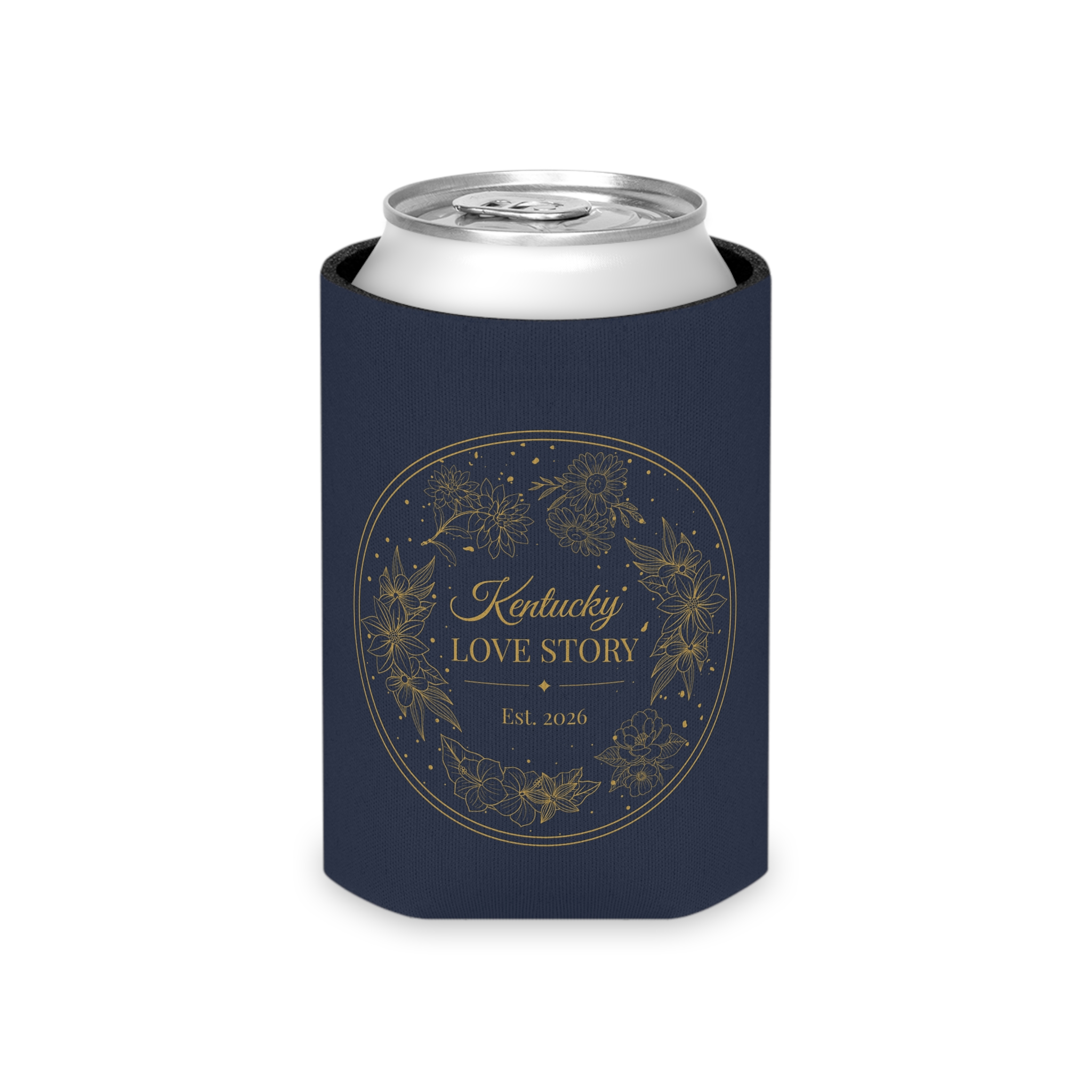 Can Cooler — Kentucky Love Story Floral Logo Can Cooler (Est. 2016)