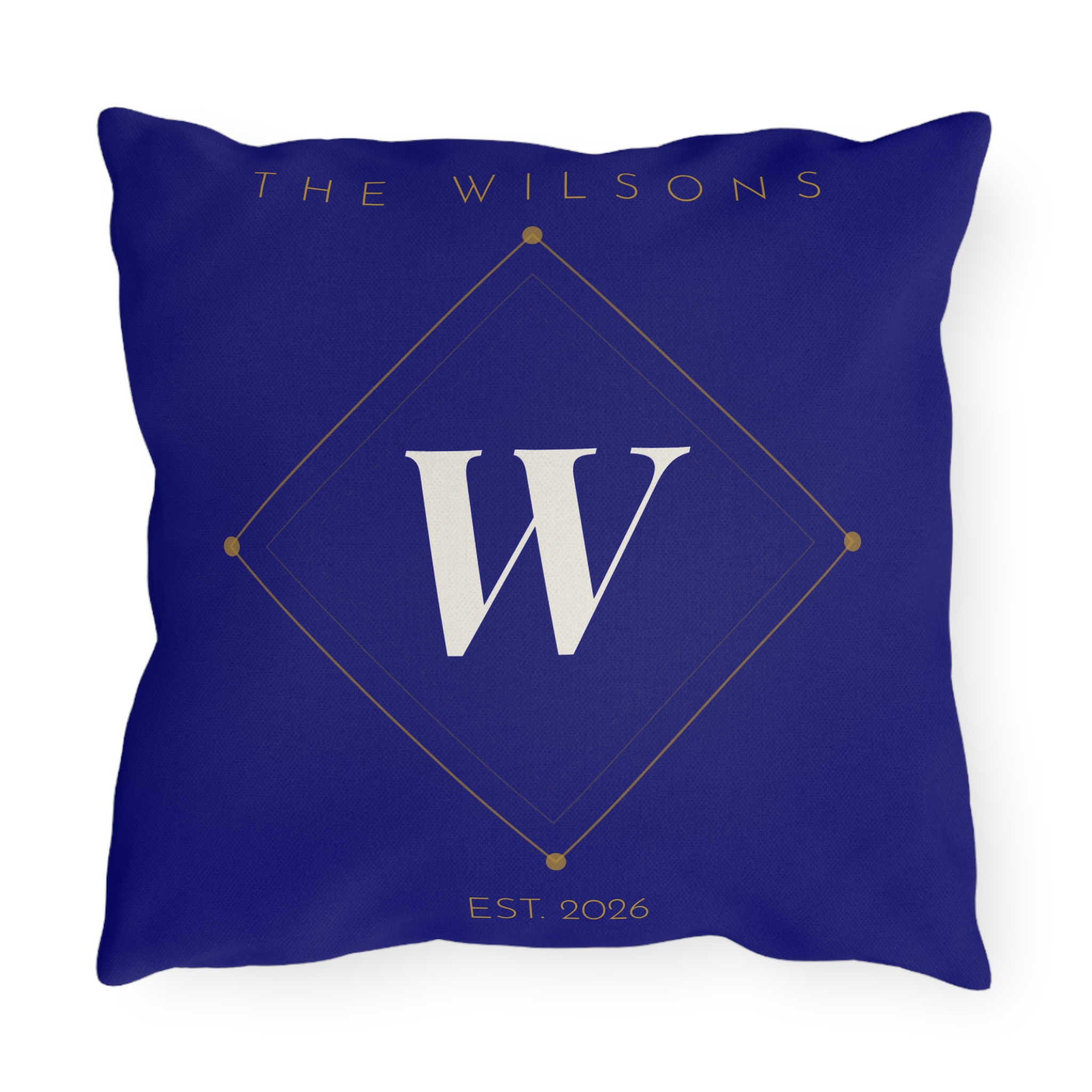 Personalized Monogram Outdoor Pillow - The Wilsons W, Est. 2026
