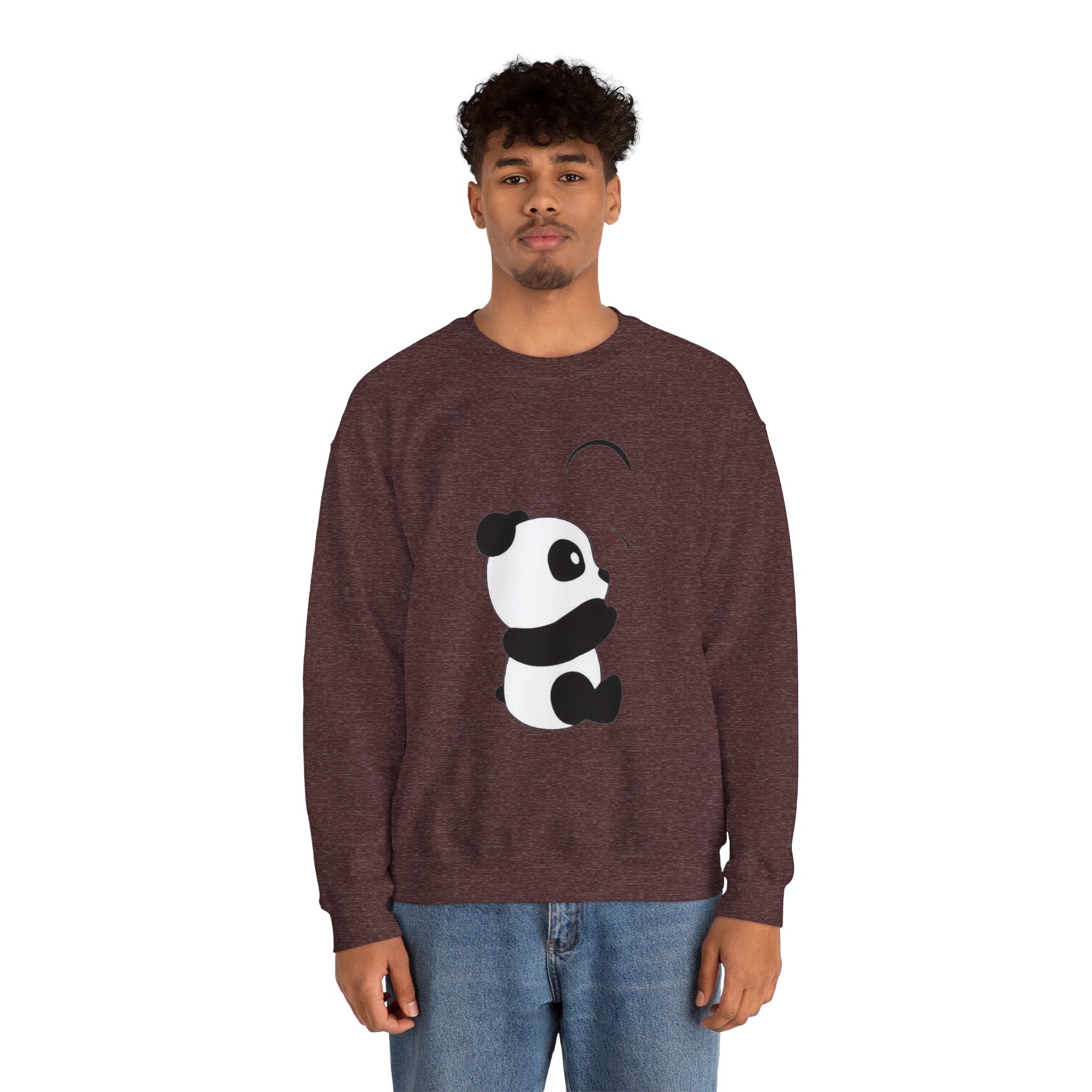 Panda Crewneck Sweatshirt – Cute Minimalist Panda Graphic - Image 9
