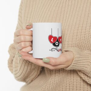 Love Heart Ceramic Mug – Valentine's Day 11oz/15oz Coffee Cup
