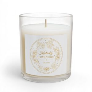 Kentucky Love Story Glass Candle — 11oz Wedding & Anniversary Scented Candle