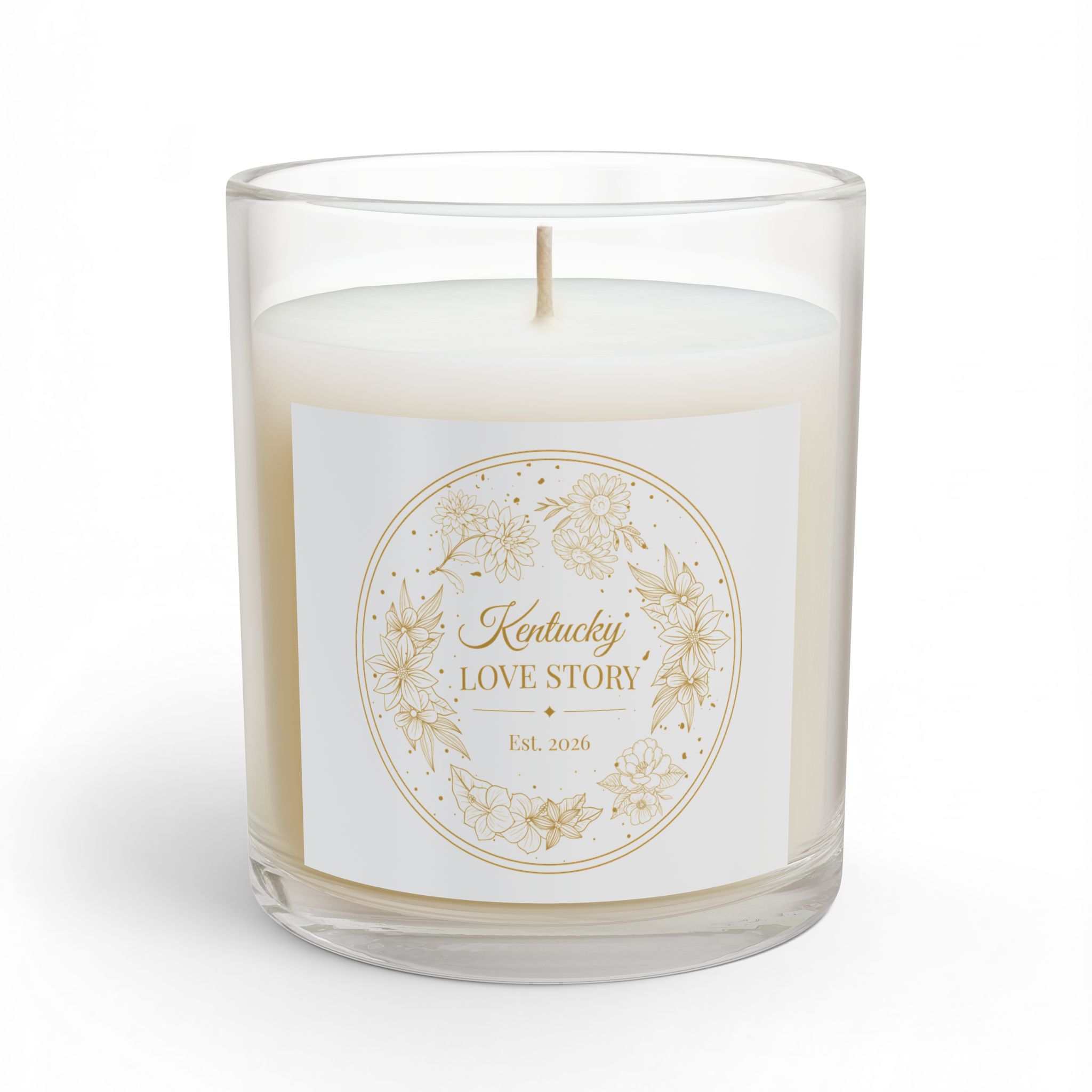 Kentucky Love Story Glass Candle — 11oz Wedding & Anniversary Scented Candle