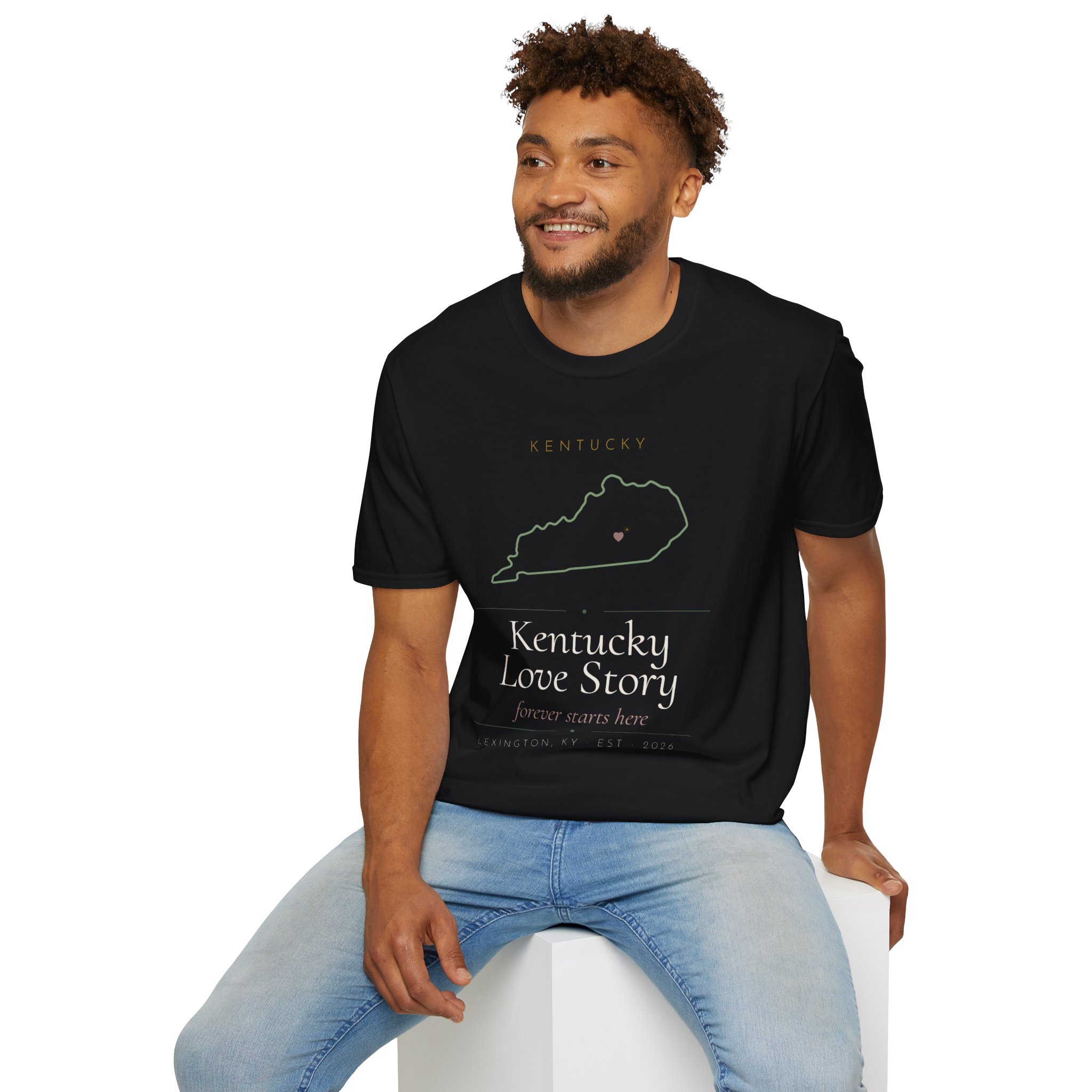 Kentucky Love Story T-Shirt — State Outline with Heart | Couples & Home Pride Tee - Image 4