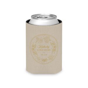 Can Cooler - 'Kentucky Love Story' Vintage Floral Wedding Can Koozie