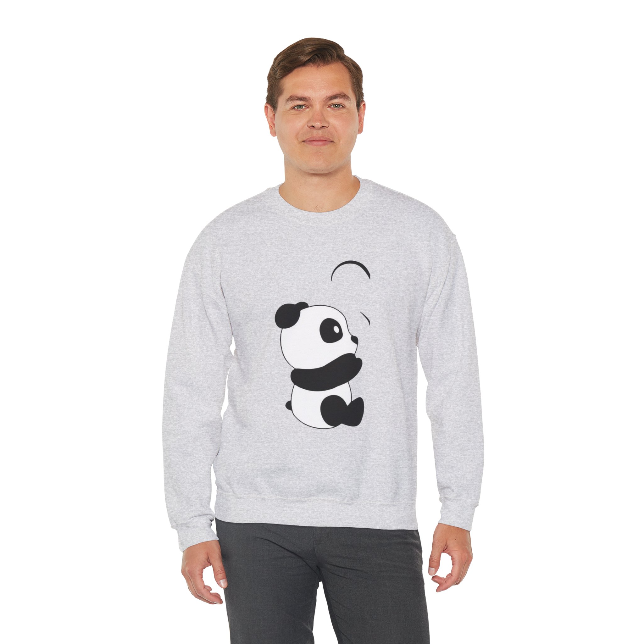 Panda Crewneck Sweatshirt – Cute Minimalist Panda Graphic - Image 7