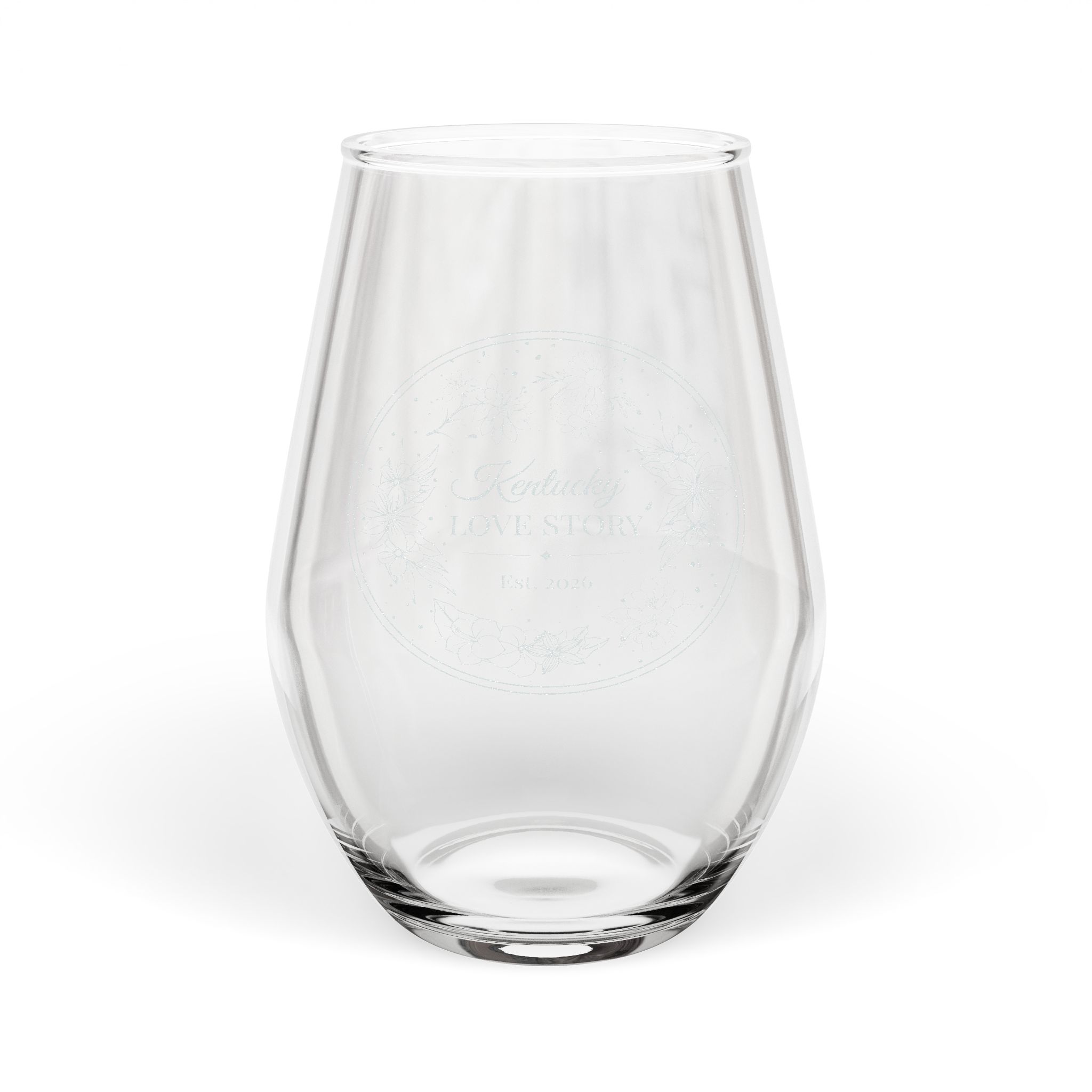 Engraved Stemless Wine Glass 11.5 oz — Personalized Elegant Barware Gift