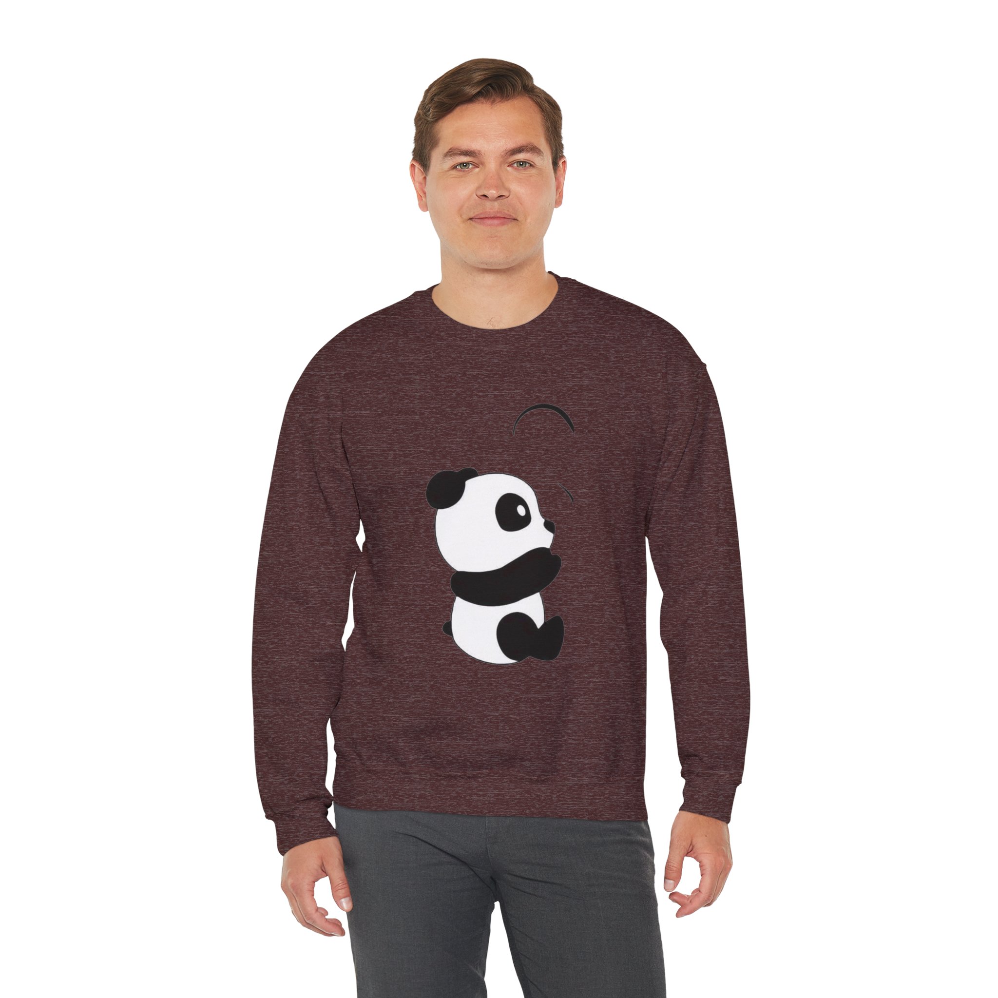 Panda Crewneck Sweatshirt – Cute Minimalist Panda Graphic - Image 10