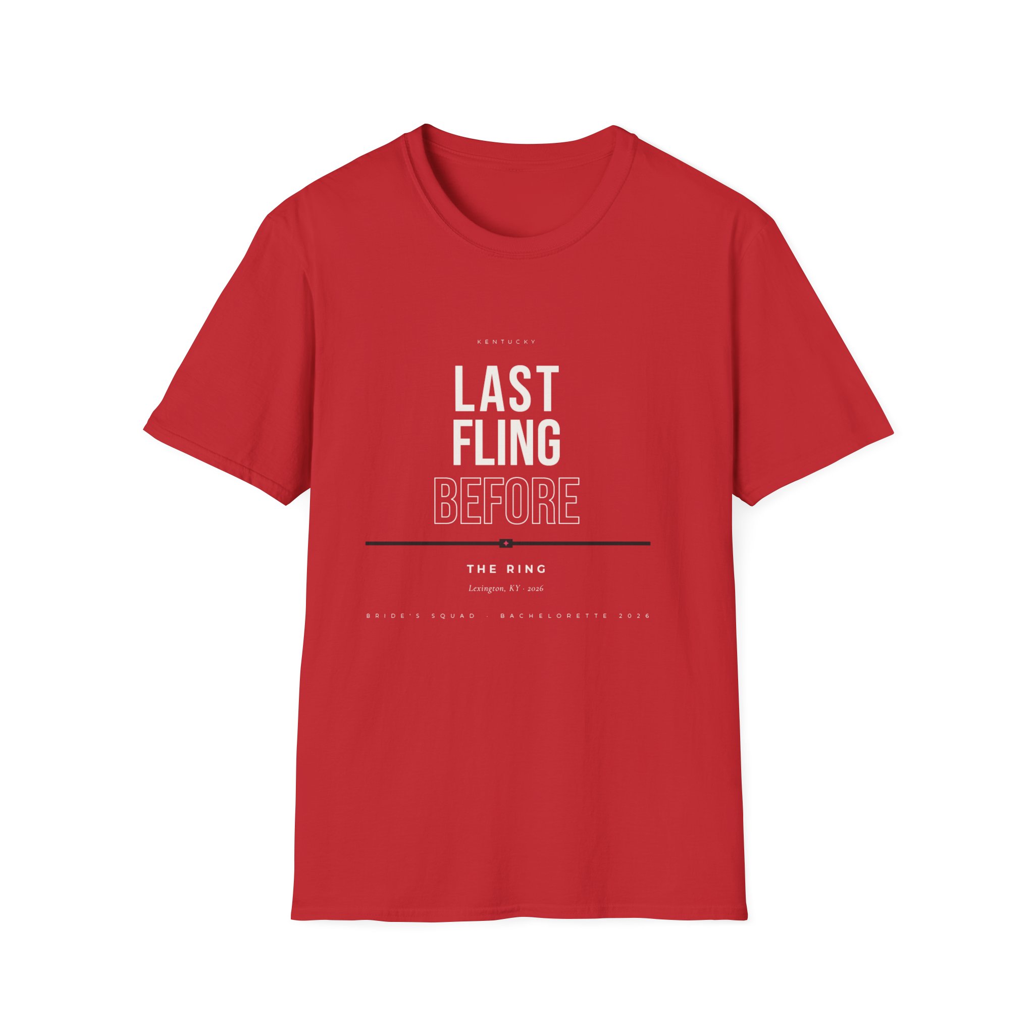 Bachelorette Party T-Shirt — "Last Fling Before The Ring" Graphic Tee - Image 25