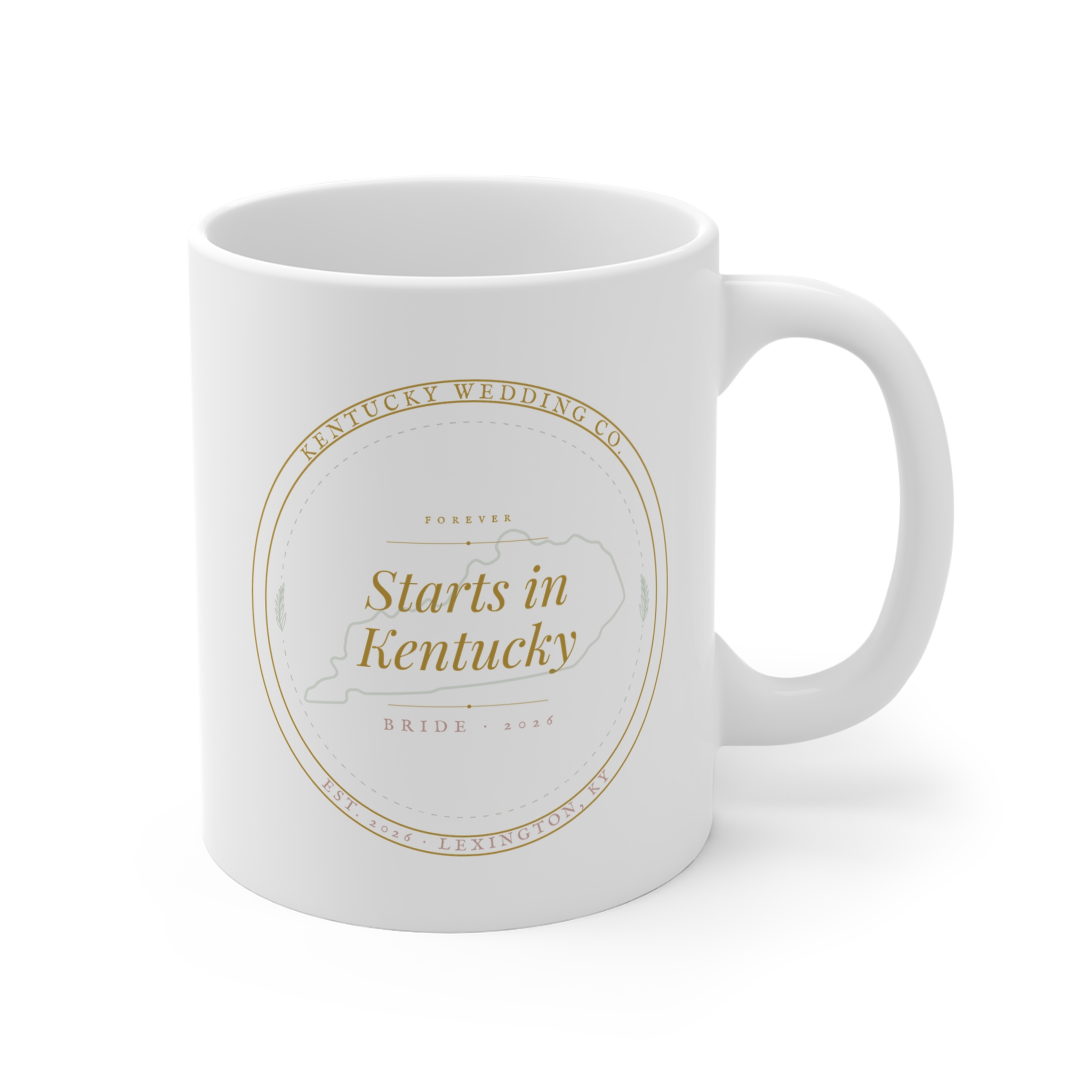 Starts in Kentucky Mug — Bridal Shower Gift Coffee Cup (11 oz) - Image 2