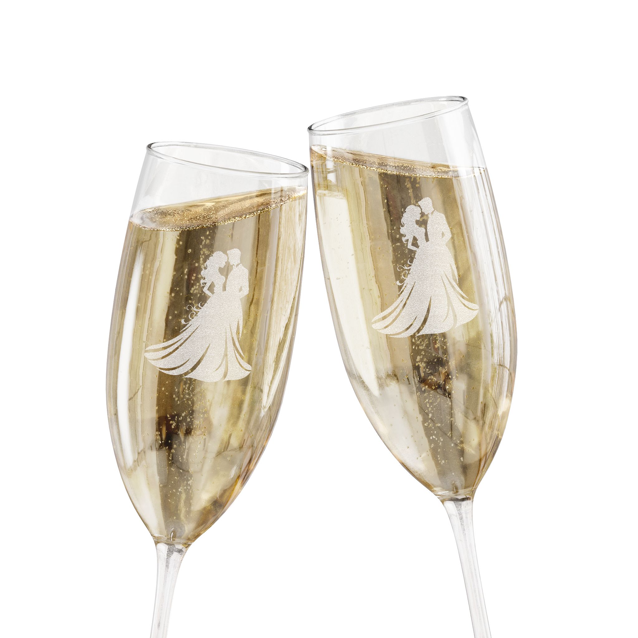 Engraved Wedding Champagne Flute — 8oz Bridal Toast Glass