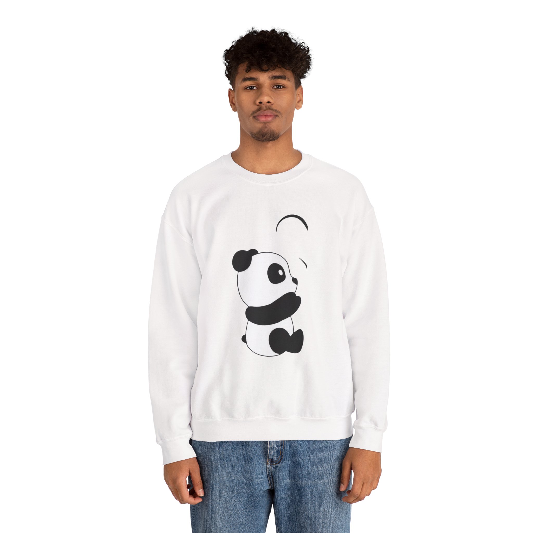 Panda Crewneck Sweatshirt – Cute Minimalist Panda Graphic - Image 3