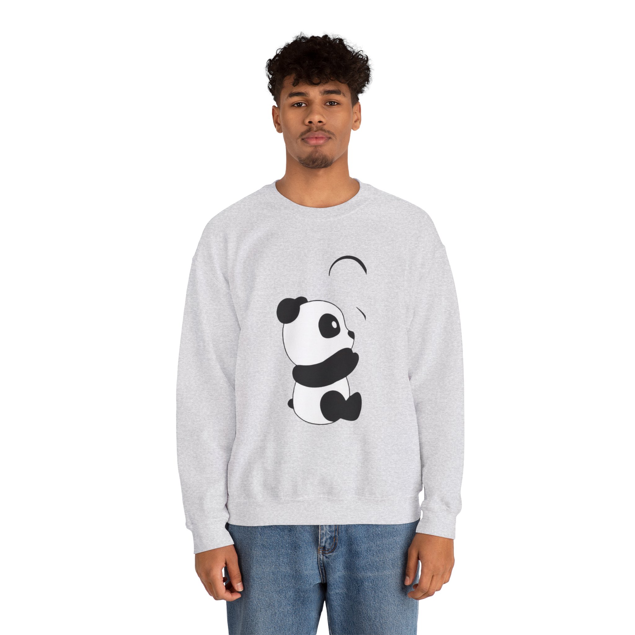 Panda Crewneck Sweatshirt – Cute Minimalist Panda Graphic - Image 6